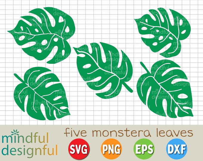 Monstera SVG Bundle Tropical Leaves Svg Monstera Clipart Monstera Svg ...