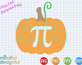 Pi Day Pumpkin SVG, Funny Math Teacher Cut File (Digital Download)