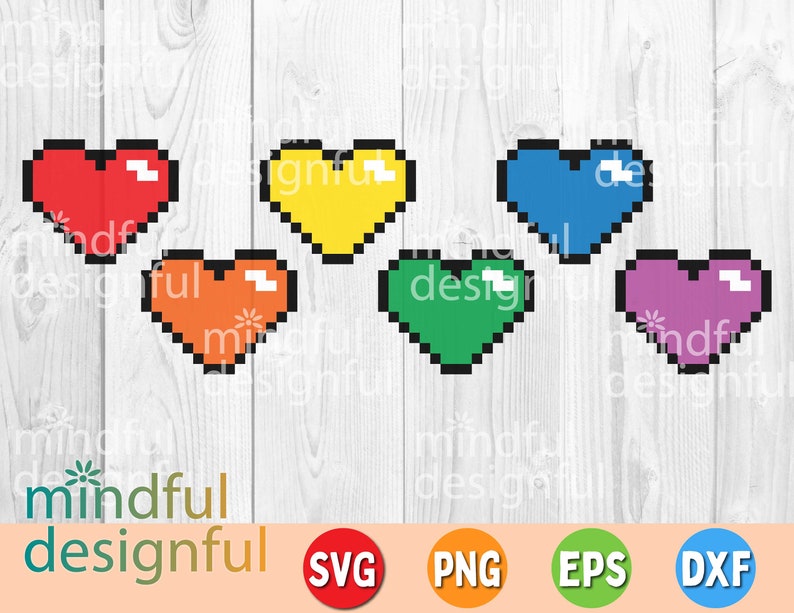 Download Layered Heart Svg Bundle Pixel Heart Svg Bundle Pixel Etsy