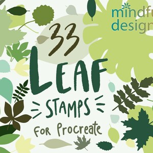 33 Blatt Procreate Stempel Pinsel | Procreate Blätter | Procreate Blatt pinsel | Procreate Pinsel für die Verwendung mit der Procreate App auf dem iPad