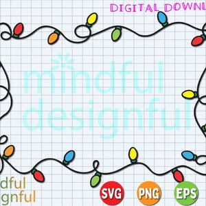 Strang der Weihnachtslichter SVG | Layered String Lights | Weihnachtslichter | Verschlungene Weihnachtslichter | Cricut Silhouette Cut Datei Png Eps Dxf