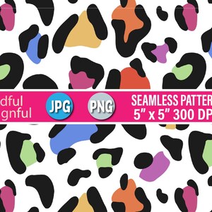 Seamless Rainbow Leopard Print Pattern, Seamless Rainbow Leopard Spot ...