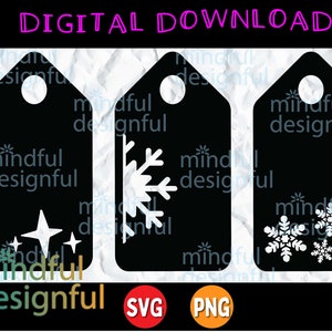 Gift Tag SVG Bundle | Snowflake Gift Tag Svg | Cutting Template | Christmas Svg | Silhouette Svg| Instant Download | Commercial Use