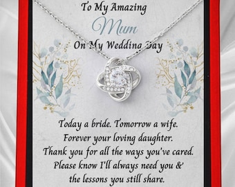 To My Mum on My Wedding Day Necklace - Gift from Bride - Jewellery, UK