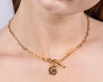 Golden Aura Toggle Pendant Necklace for Wife Anniversary Gift for Girlfriend