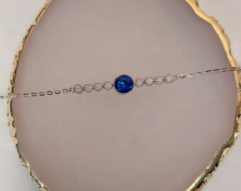 Bermuda Blue Haven Bracelet with Austrian Crystals Present for Daughter, Wife or Girlfriend Birthday Anniversary Gift
