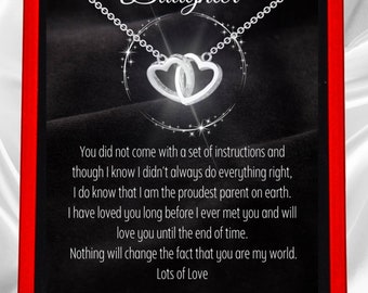 To My Daughter 'You Are My World' From Mum/Dad, Silver Necklace Gift for Daughter from Mother or Father, UK Active