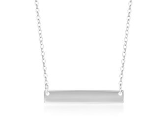 Horizon Bar Necklace Silver or 18ct Gold Plated Necklace for Daughter, Wife or Girlfriend Birthday Anniversary Gift