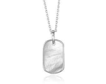 Luminescent Tag Pendant Sterling Silver Necklace for Daughter, Wife or Girlfriend Birthday Anniversary Gift