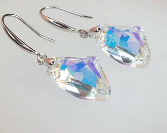 Iridescent Crystal Earrings Made with Austrian Crystals Earrings for Daughter, Wife or Girlfriend Birthday Anniversary Gift