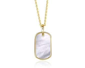 Luminescent Tag Pendant 18ct Gold Vermeil Necklace for Daughter, Wife or Girlfriend Birthday Anniversary Gift