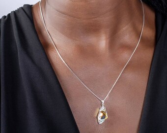 Iridescent Teardrop Necklace with Austrian Crystals for Daughter, Wife or Girlfriend Birthday Anniversary Gift