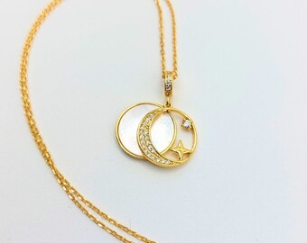 Guiding Star 18ct Gold Vermeil Necklace for Daughter, Wife or Girlfriend Birthday Anniversary Gift