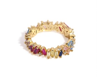 Aurora's Promise Ring 18ct Gold Vermeil present for Daughter, Wife or Girlfriend Birthday Anniversary Gift
