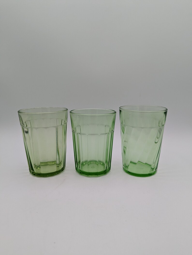 Assorted Green Glasses Tumblers Depression Vintage Etsy