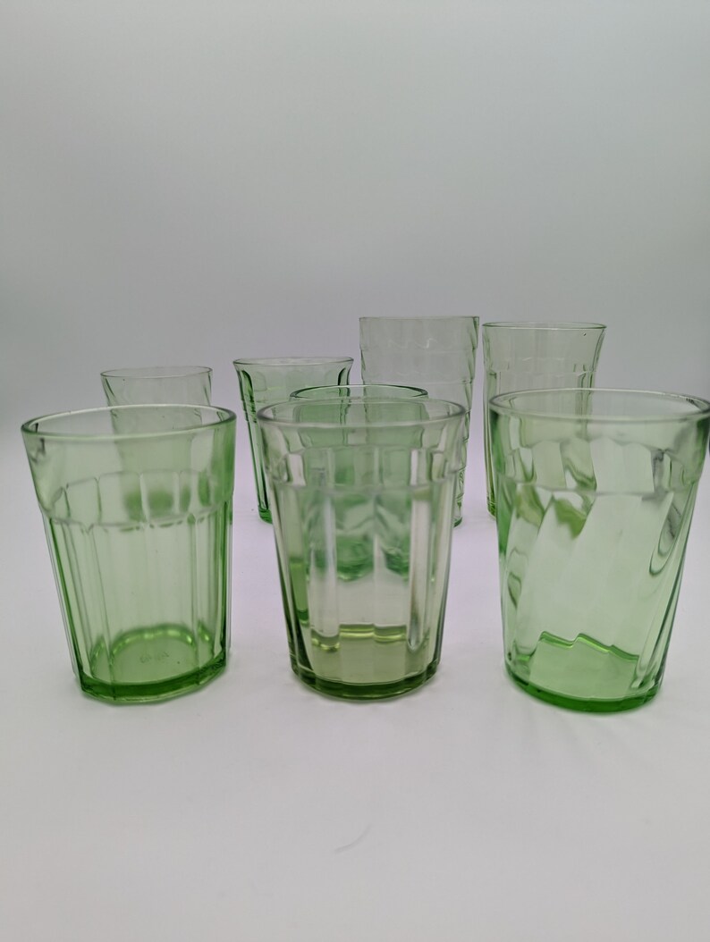 Assorted Green Glasses Tumblers Depression Vintage Etsy