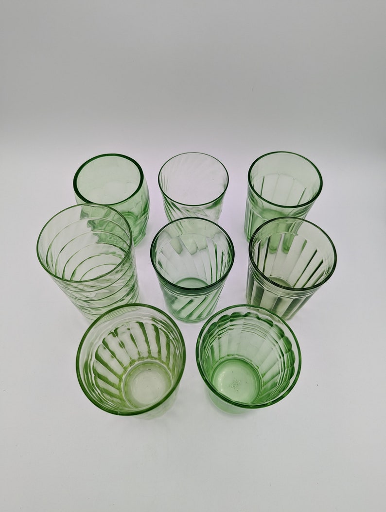 Assorted Green Glasses Tumblers Depression Vintage Etsy