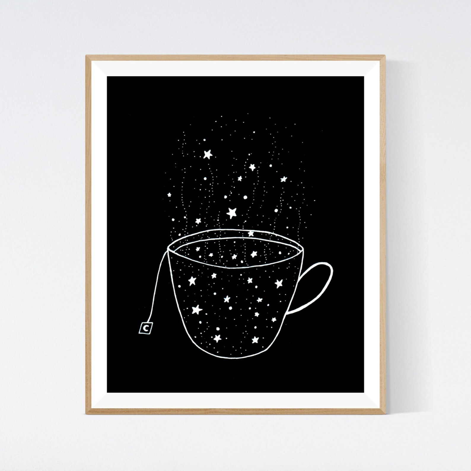 Cup of magic Tea Cup Art Print Starry Celestial Art Print Etsy