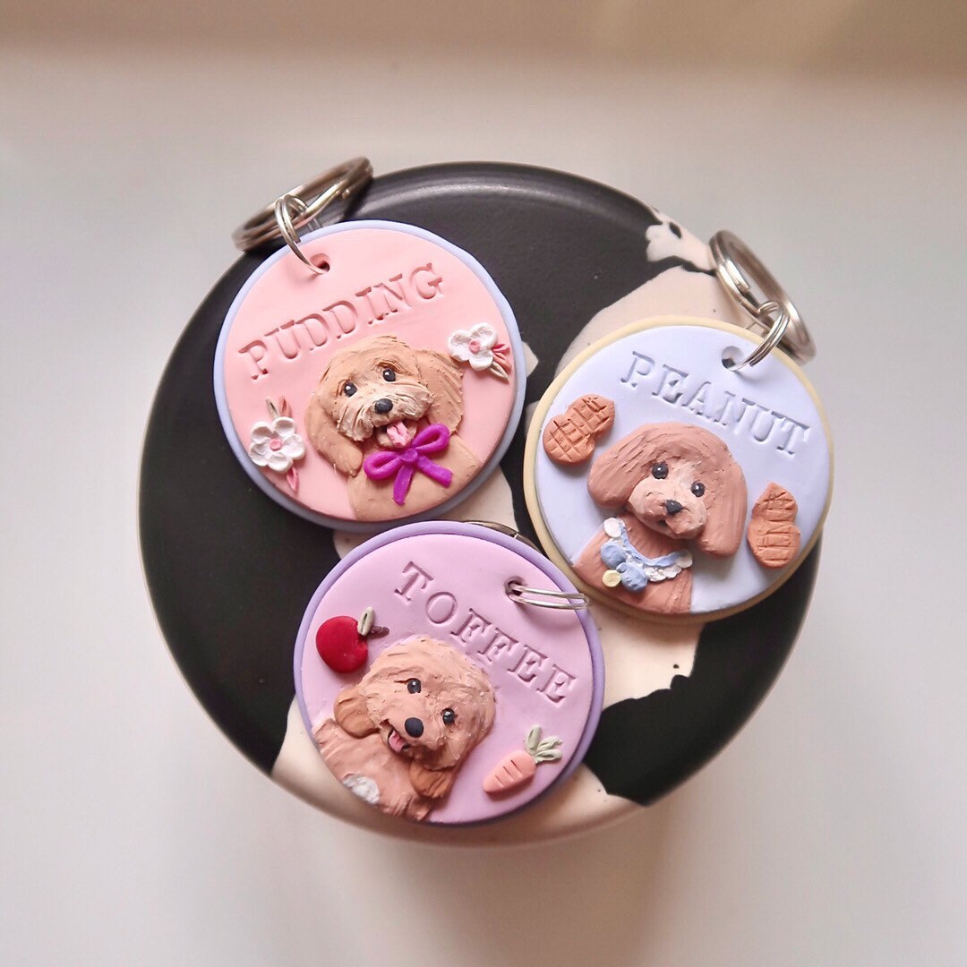 Clay tagCustom Polymer Clay Dog Tag Handcrafted Custom Dog Etsy