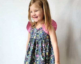 Dinosaur Summer Dress, Ready to Ship Toddler Girl Summer Dress, Little Girl Summer Dress, Sleeveless Summer Dress with Dinosaur, Ruffles RTS