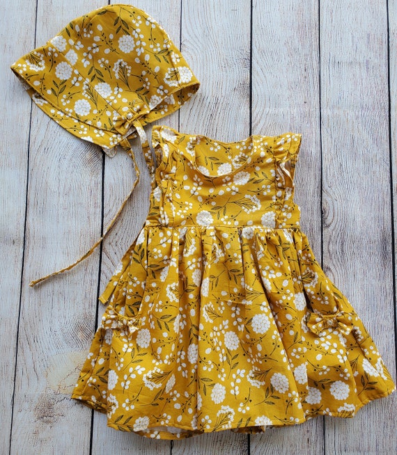 mustard yellow dress little girl