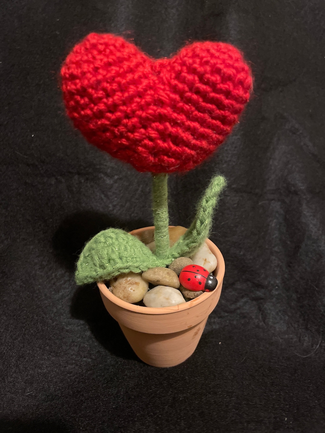 Heart Crochet Plant Heart Flower Etsy