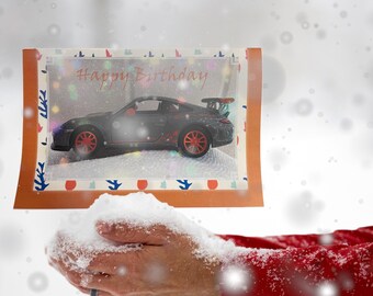 Pobierz cyfrową kartkę urodzinową Porsche. 2 wersje.