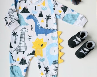 dinosaur baby sleepsuit