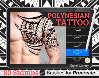 80 Polynesian Tattoo stamps, Procreate Brushes for Ipad & Ipad Pro