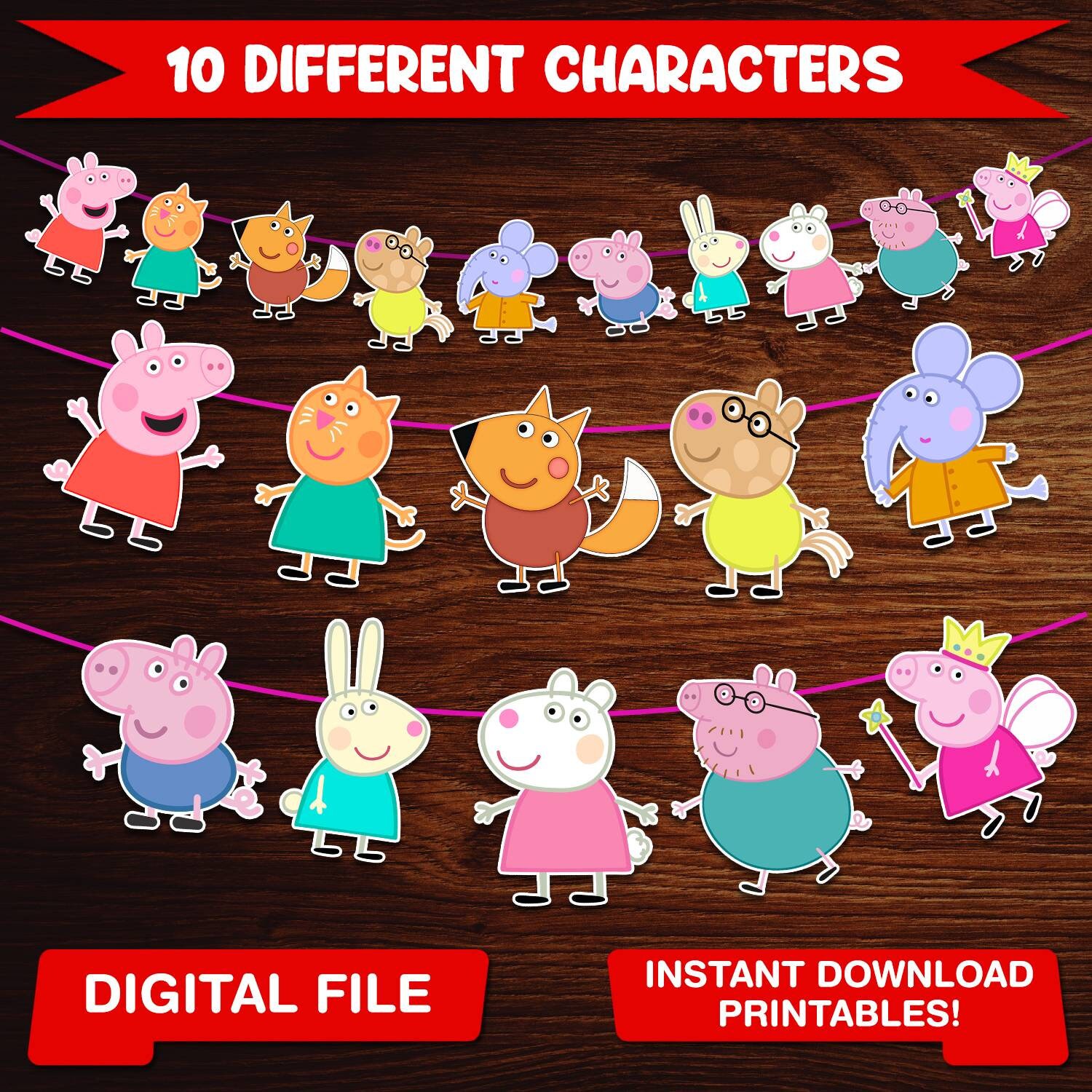 peppa pig banner printable birthday etsy coloriage de camion nascar
