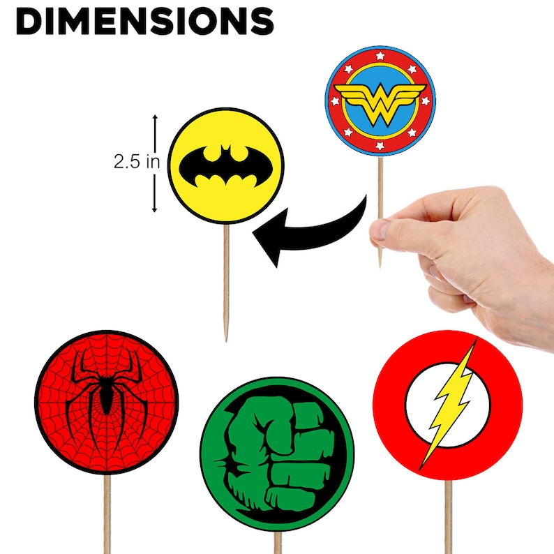 Printable Superhero Cupcake Toppers superhero superhero | Etsy