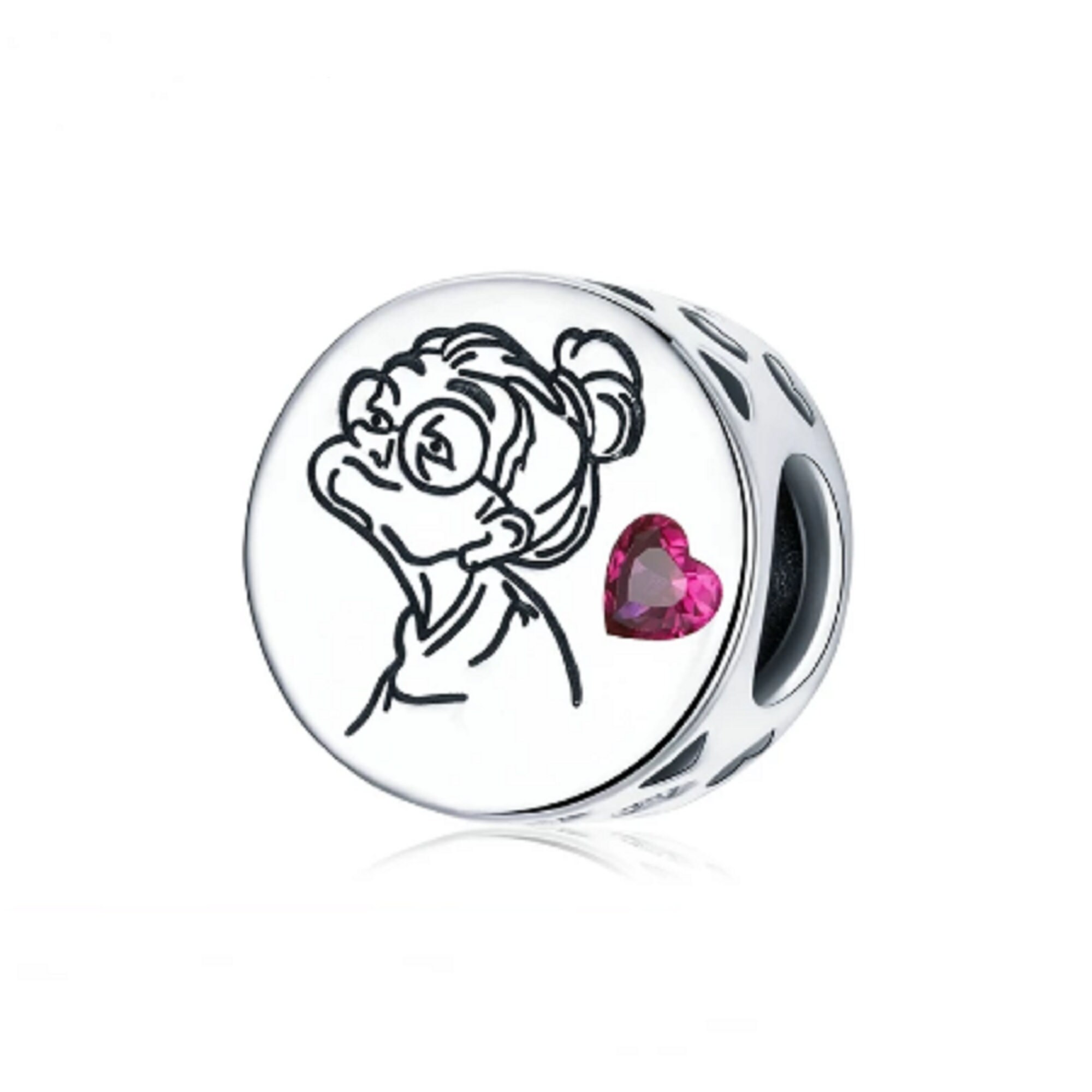 Charm for bracelet Pandora Charms Grandma Family Pink Heart Etsy