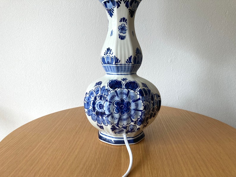 Delft Blue Table Lamp With New Handmade Shade Etsy
