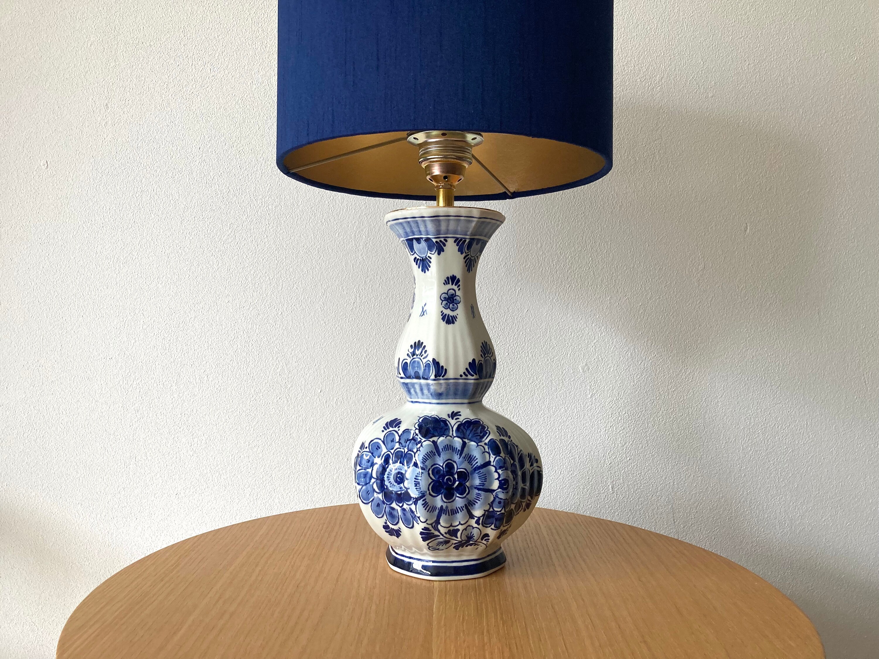 Delft Blue Table Lamp With New Handmade Shade Etsy