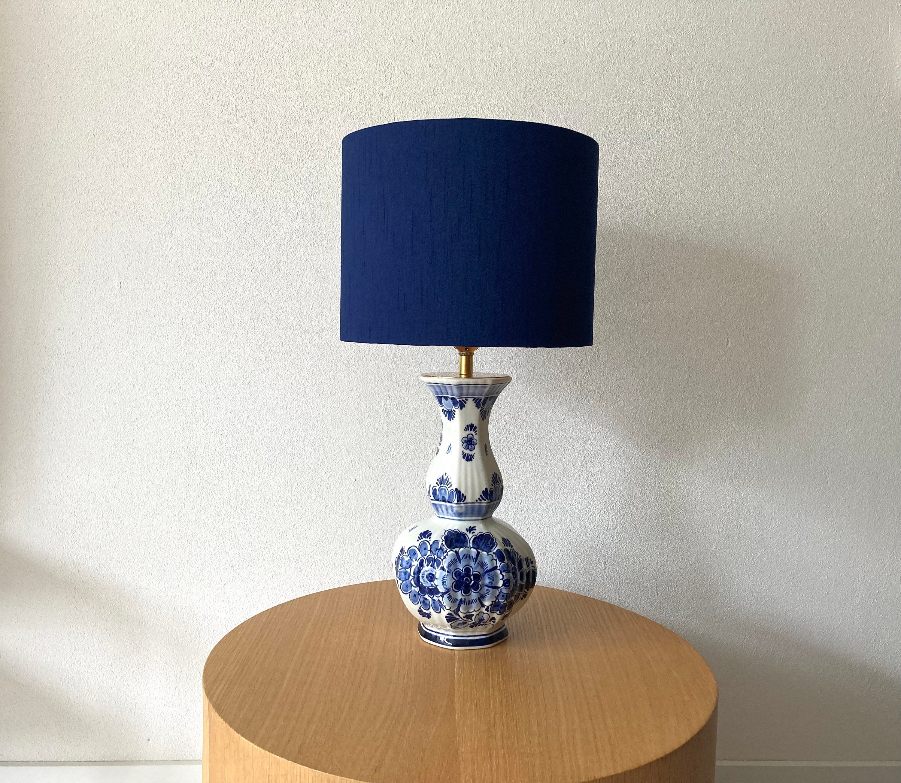 Delft Blue Table Lamp With New Handmade Shade Etsy