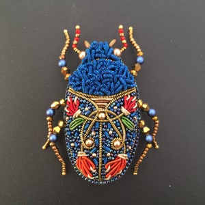 Embroidered brooch beetle handmade, insect brooch, Valentine's gift , a gift for her, gift for woman