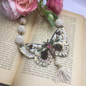 Zircon Butterfly Tassel Choker Necklace
