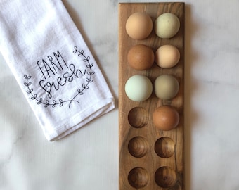 Wooden egg holder Hand crafted wooden egg tray Egg storage Egg carton Farmhouse decor Farmhouse kitchen Kitchen storage Cottagecore kitchen