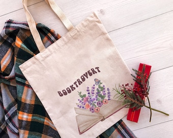 Vintage Booktrovert Tote Bag,bookworm tote bag,library book bag,bookish tote,Shopping Tote