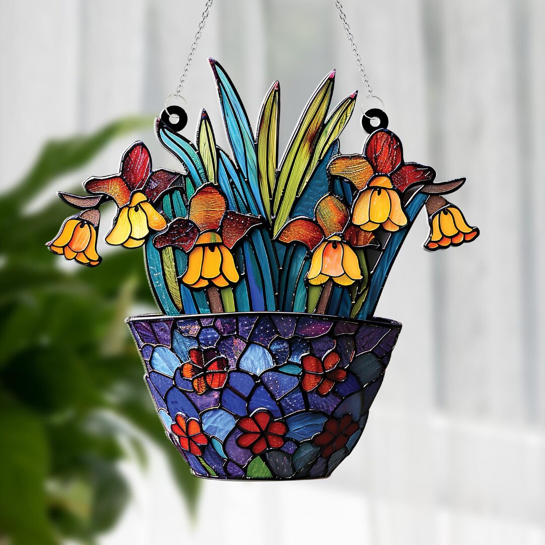 Lily of Valley Window Hanging Acrylic, Lily Flower Acrylic Ornament ...