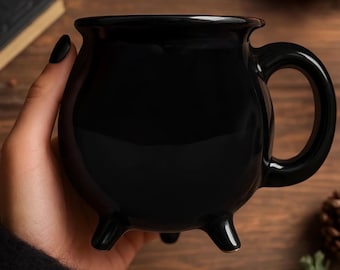 Ketelmok, heksenmok, Halloween-mok, heksenketelvormige mok, uniek heksencadeau, heksendecor, cadeau heks minnaar, cadeau tovenaar