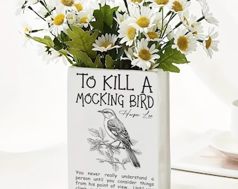 To Kill a Mockingbird Book Vase, Literary Decor for Book Lovers, Classic Novel Vase, Harper Lee Inspired Gift, Custom Bookish Home Decor