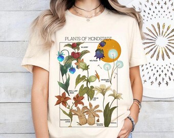 Gen Impact Flower Shirt, Genshin Merch, Mondstadt Flowers Shirt, Genshin Sweatshirt, Video Game Shirt, Anime Streetwear, Unisex
