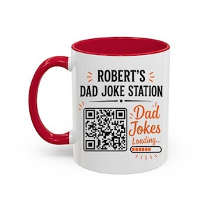 Dad Joke Every Day Interactive QR Funny Mug, Custom Dad Joke Mug, Dad Jokes Funny Mug, Dad Jokes Funny Coffee Cup, Interactive Dad Jokes Mug