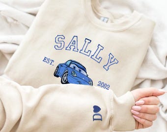 Embroidered McQueen Sally Sweatshirt, Cars Matching Sweatshirts, Cars Character Movie Trending Crewneck, Couple Gift