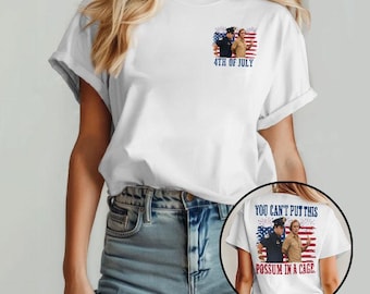 Comfort Colors You Can't Put This Possum In A Cage Shirt, Funny George Jones DUI Tee, Patriotic 4th Of July Shirt, Country Music Fan T-Shirt