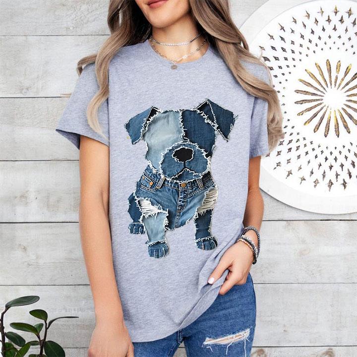 Tシャツ・カットソー Hashtag DDD Cute Plaid Dog Print Short Sleeve Tee 51o05xibVBL._AC_SX679_.jpg