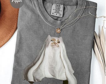 Halloween-Katzen-Geist-T-Shirt