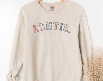 Retro Auntie Sweatshirt, Auntie Sweatshirt, Auntie Gift, Auntie Hoodie, Aunt Sweatshirt, Aunt Hoodie, Auntie Crewneck Sweater, Best Aunt