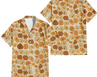 Chemise hawaïenne pêches bout à bout